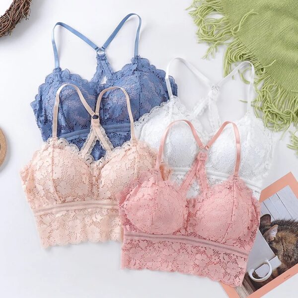 Women Bralette French style lace sexy beauty back bra girl underwear - Image 3