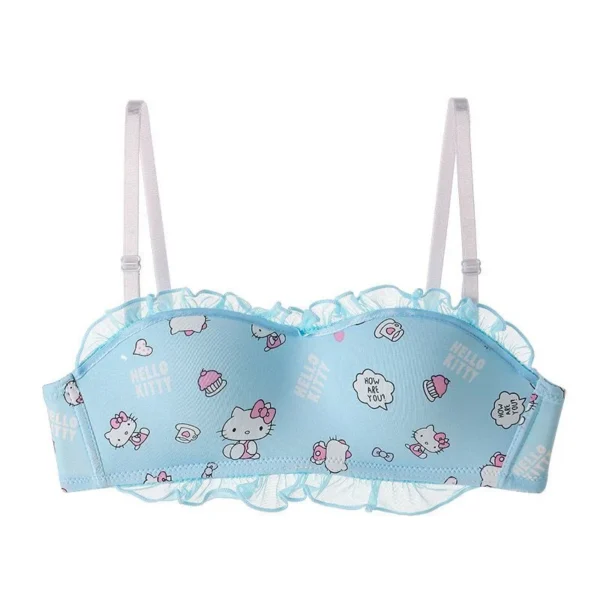 Japanese Style New Hello Kitty Print Padded Bra for Girls - Image 3