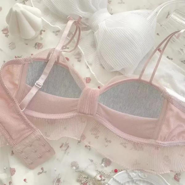 Cute Lace Bow Style Too Soft & Comfy Adjustable Straps Back Closure Bridal Padded Bra - Image 4