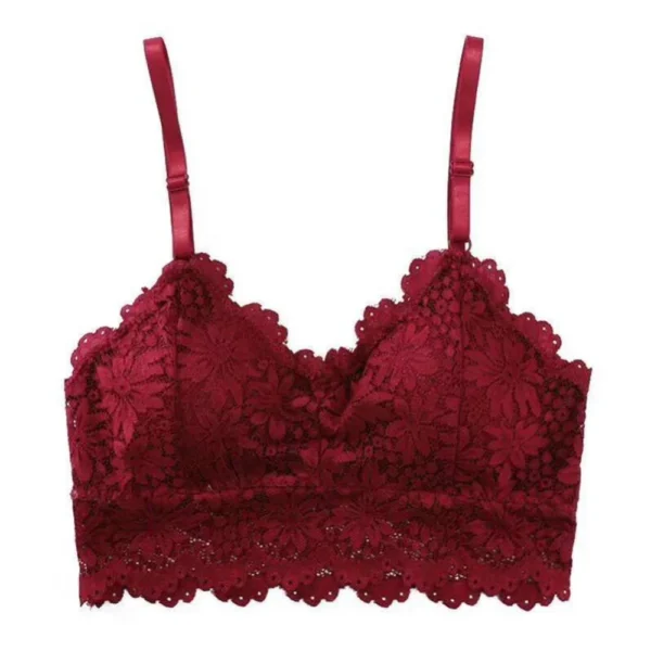 Pack Of 2 Lace V Neck Crochet Bralette Crop Tops Bra - Image 4