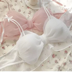 Cute Lace Bow Style Too Soft & Comfy Adjustable Straps Back Closure Bridal Padded Bra
