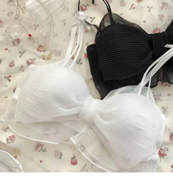 Cute Lace Bow Style Too Soft & Comfy Adjustable Straps Back Closure Bridal Padded Bra - Image 10