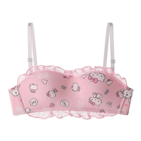 Japanese Style New Hello Kitty Print Padded Bra for Girls - Image 4